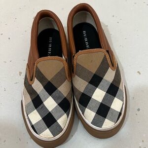 Burberry Brown and Black Checkered Sneakers